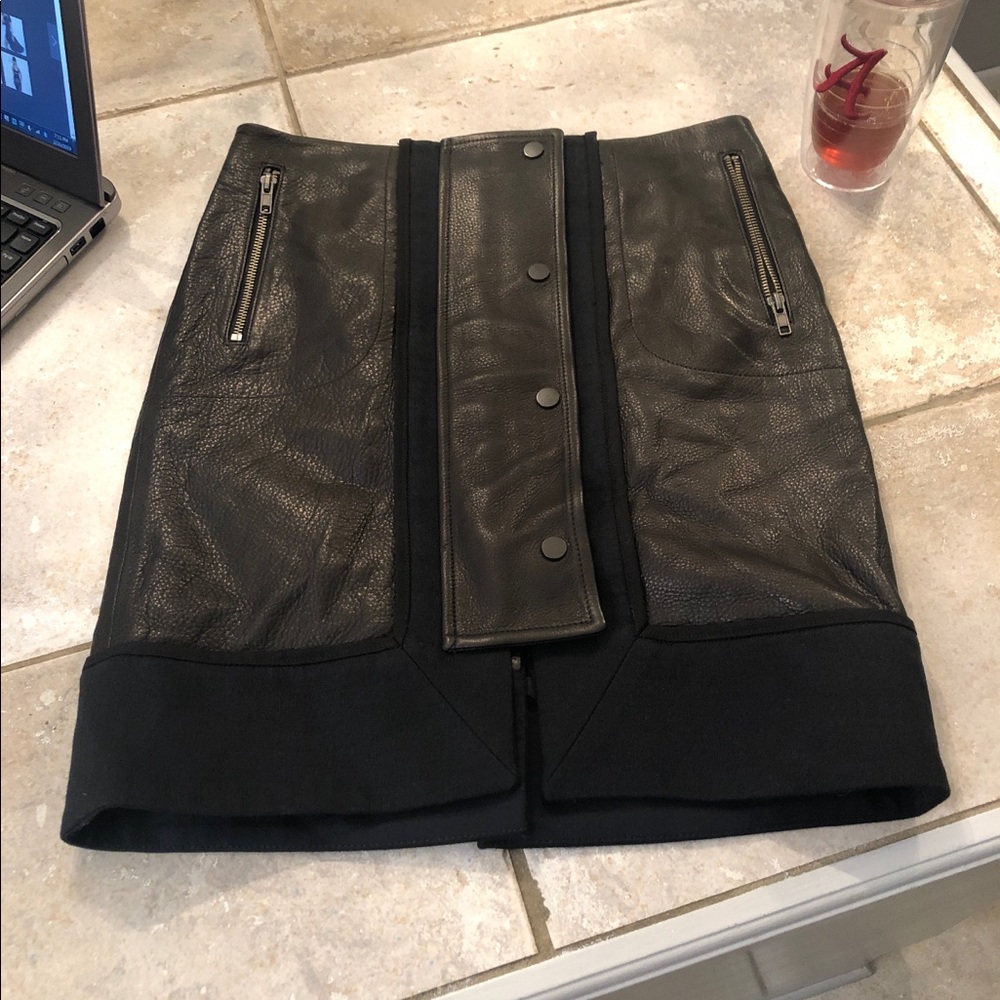 A.L.C. Black leather skirt - Picture 5 of 6